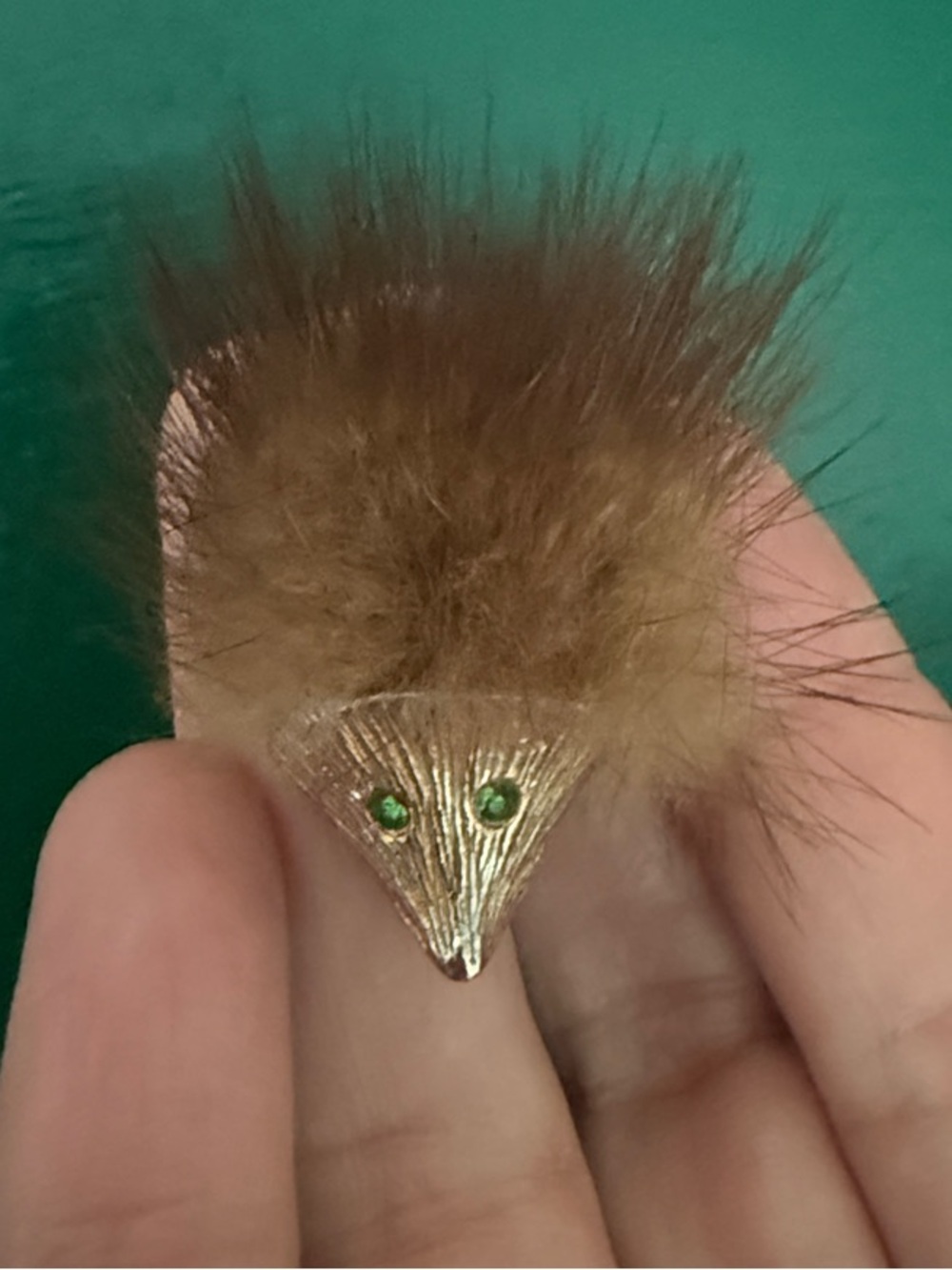 Vintage Fur Porcupine Brooch